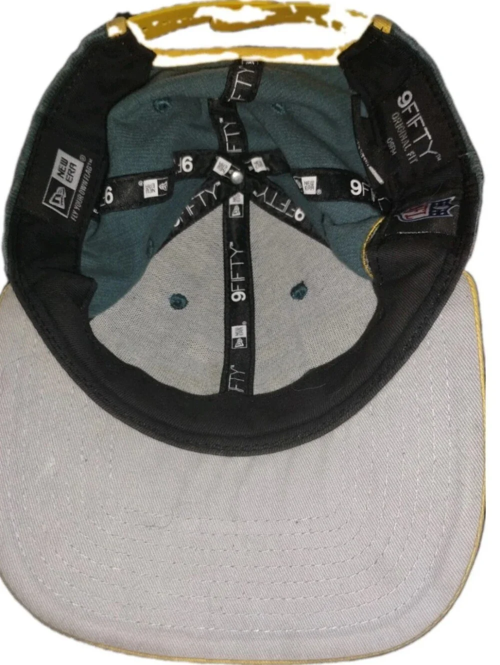 VTG New Era NFL Green Bay Packers Corduroy Script Baseball Cap - Green & Yellow